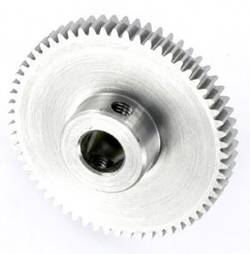 Spur gear made of stainless steel 1.4305 with hub module 1.59 50 teeth tooth width 12mm metrical pitch 5mm 